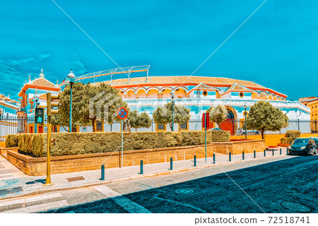 Outdoor view of Arena on of Square of bulls Royal Maestranza of Outdoor view of Arena on of Square of bulls Royal Maestranza of 72518741