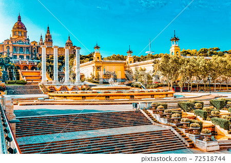 National Museum in Barcelona,Placa De Espanya,Spain. 72518744