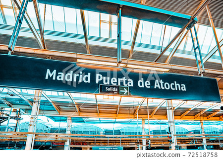 Interior of the railway station of Puerto de Atocha in Madrid. Interior of the railway station of Puerto de Atocha in Madrid. 72518758