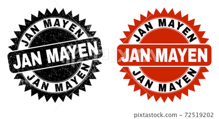 JAN MAYEN Black Rosette Stamp Seal with Grunge... - Stock Illustration ...