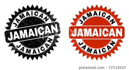 JAMAICAN Black Rosette Watermark with Unclean... - Stock Illustration ...