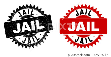 JAIL Black Rosette Watermark with Unclean Texture - Stock Illustration ...