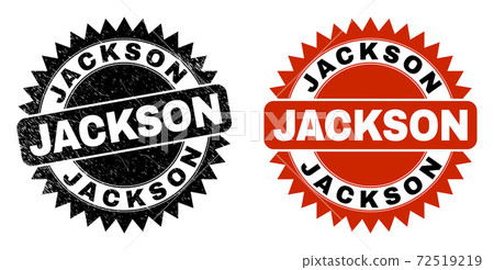 JACKSON Black Rosette Watermark with Rubber... - Stock Illustration ...