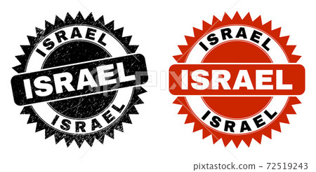 ISRAEL Black Rosette Stamp with Corroded Texture - Stock Illustration ...