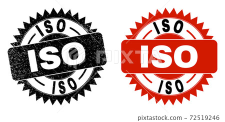 ISO Black Rosette Stamp Seal with Unclean Style - Stock Illustration ...