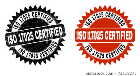 ISO 17025 CERTIFIED Black Rosette Stamp with... - Stock Illustration ...