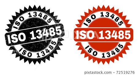 ISO 13485 Black Rosette Watermark with Corroded Style ISO 13485 Black Rosette Watermark with Corroded Style 72519276