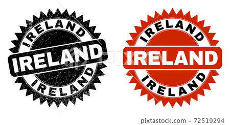 IRELAND Black Rosette Seal with Scratched Texture - Stock Illustration ...