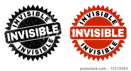 INVISIBLE Black Rosette Seal with Rubber Style - Stock Illustration ...