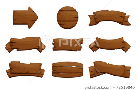 Wooden signs set. Vector 72519840