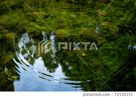 Ripples spreading on the clear water surface so that you can clearly see the bottom of the water Ripples spreading on the clear water surface so that you can clearly see the bottom of the water 72520135