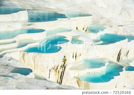 Pamukkale, natural pool with blue water, Turkey 72520168
