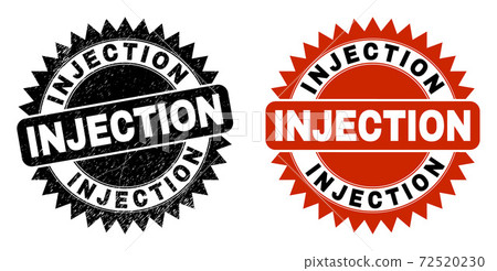 INJECTION Black Rosette Stamp with Corroded... - Stock Illustration ...