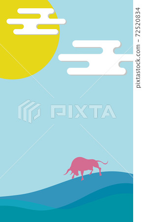 Bull vector image, New Year's card, Zodiac, 2021 Bull vector image, New Year's card, Zodiac, 2021 72520834