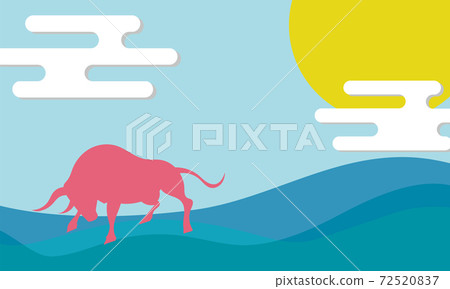 Bull vector image, New Year's card, Zodiac, 2021 Bull vector image, New Year's card, Zodiac, 2021 72520837
