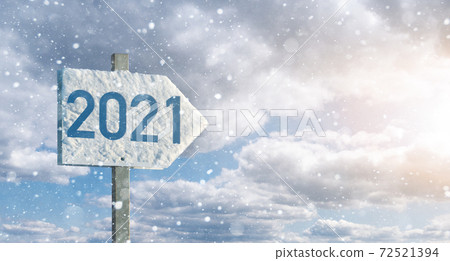 Winter Arrow signboard 2021 72521394