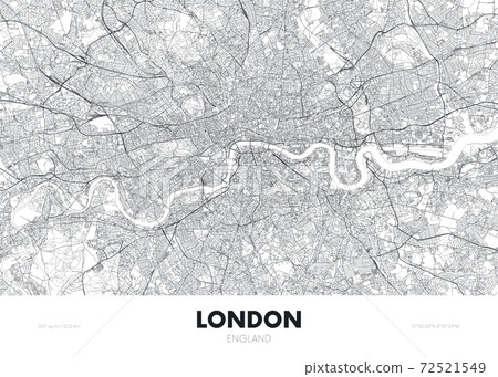 London England Map Of City City Map London England, Travel Poster Detailed... - Stock Illustration  [72521549] - Pixta