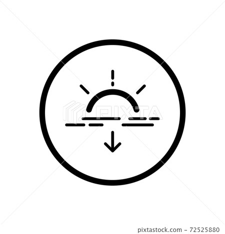 Sunset. Weather icon in a circle. Isolated vector illustration Sunset. Weather icon in a circle. Isolated vector illustration 72525880