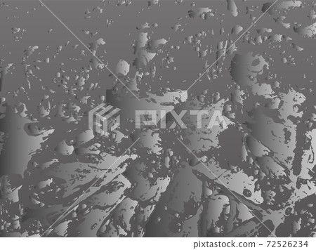 Gray rain spray and drips. Drops of water on metal sheet merging into small puddle tracery. Gray rain spray and drips. Drops of water on metal sheet merging into small puddle tracery. 72526234