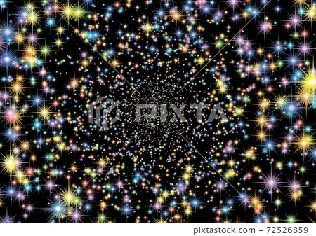 宇宙中散佈著七種顏色的星星的圖像 宇宙中散佈著七種顏色的星星的圖像 72526859