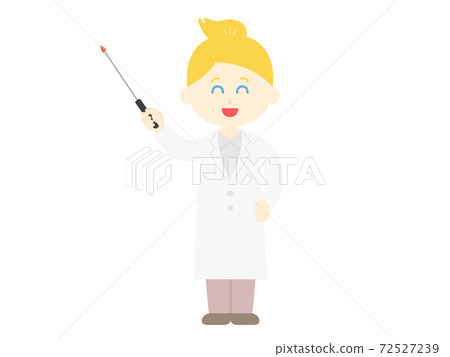 Illustration of a white female doctor explaining with a pointer Illustration of a white female doctor explaining with a pointer 72527239