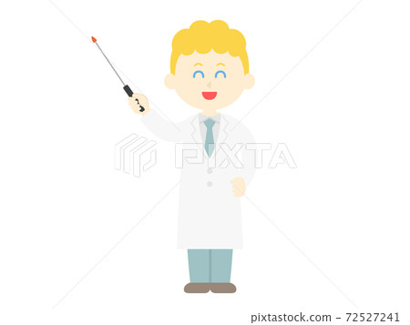 Illustration of a white doctor explaining with a pointer Illustration of a white doctor explaining with a pointer 72527241