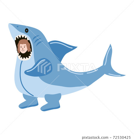 Actor in animal Shark costume. Theme party,-插圖素材[72530425 