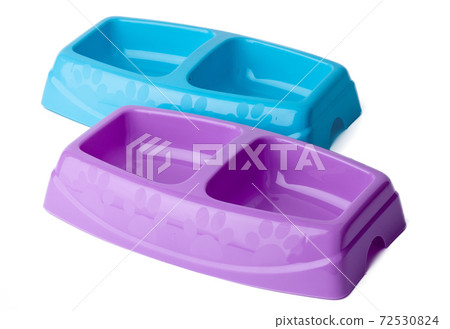 New plastic pet bowl isolated on white New plastic pet bowl isolated on white 72530824