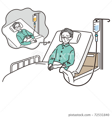 Senior man thinking about life-prolonging treatment 72531840