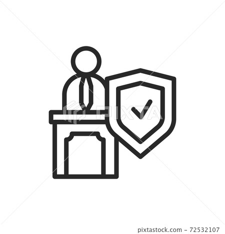 Directors' liability insurance color line icon. Isolated vector element. 72532107