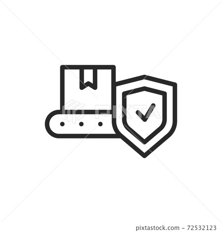 Production insurance color line icon. Isolated vector element. Production insurance color line icon. Isolated vector element. 72532123