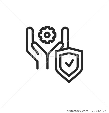 Natural disaster risk insurance color line icon. Isolated vector element. Natural disaster risk insurance color line icon. Isolated vector element. 72532124