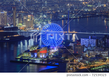 Night view of Osaka Kaiyukan View from Sakishima Government Building, Osaka Prefecture 72534323