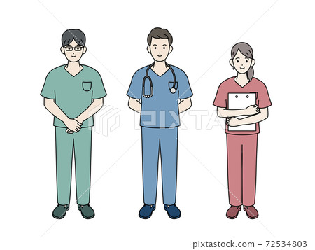Surgeon, doctor, veterinarian, male and female, whole body 72534803