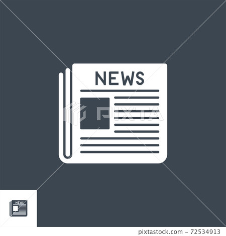 Newspaper related vector glyph icon. 72534913