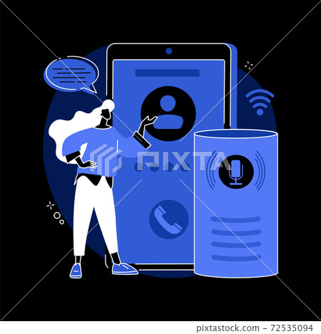 Hands-free phone calling abstract concept vector illustration. 72535094