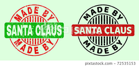 MADE BY SANTA CLAUS Round Bicolour Stamps - Corroded Surface 72535153