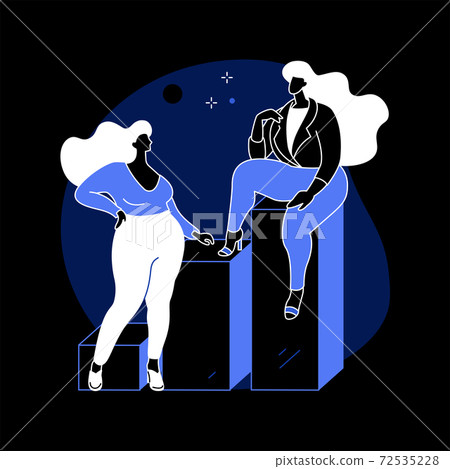 Plus size models abstract concept vector illustration. 72535228