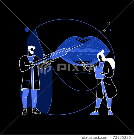 Lip injections abstract concept vector illustration. 72535230