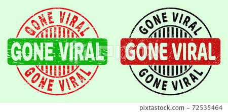 GONE VIRAL Round Bicolor Stamp Seals - Scratched Style 72535464