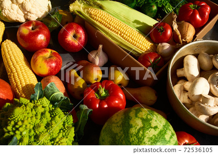 Fresh organic fruits and vegetables. Fresh organic fruits and vegetables. 72536105