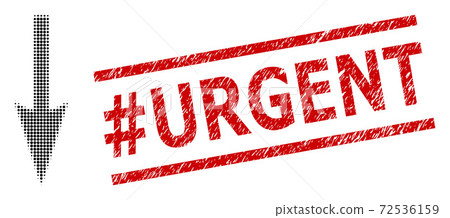 Textured #Urgent Seal Stamp and Halftone Dotted Sharp Arrow Down Textured #Urgent Seal Stamp and Halftone Dotted Sharp Arrow Down 72536159