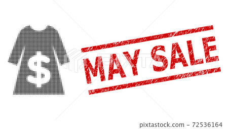 Distress May Sale Stamp and Halftone Dotted Dress Sale Distress May Sale Stamp and Halftone Dotted Dress Sale 72536164
