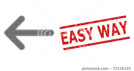Textured Easy Way Stamp and Halftone Dotted Arrow Left Textured Easy Way Stamp and Halftone Dotted Arrow Left 72536185