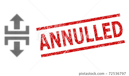 Distress Annulled Seal and Halftone Dotted Divide Vertical Direction 72536797