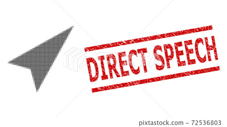 Textured Direct Speech Stamp and Halftone Dotted Arrowhead Right-Up 72536803