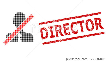 Textured Director Seal and Halftone Dotted Closed Clerk 72536806