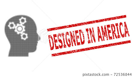 Distress Designed in America Stamp and Halftone Dotted Brain Mechanics Distress Designed in America Stamp and Halftone Dotted Brain Mechanics 72536844