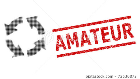 Grunge Amateur Seal and Halftone Dotted Circulation 72536872