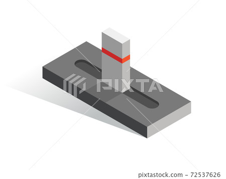 Isometric vector button. Isolated icon. Slider in gray and orange color 72537626
